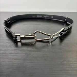 Laura Petites Black Patent Adjustable Belt Size M/L - Adjusts From 25” Up To 40”